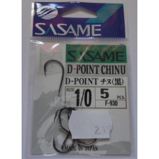 Anzois Sasame D-Point Chinu nº 1/0 F-930 Black Nickel 5 Pcs